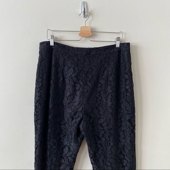 WAYF-BLACK Rennes Lace High Rise Cropped Pants (Size:XL) - Picture 10 of 13